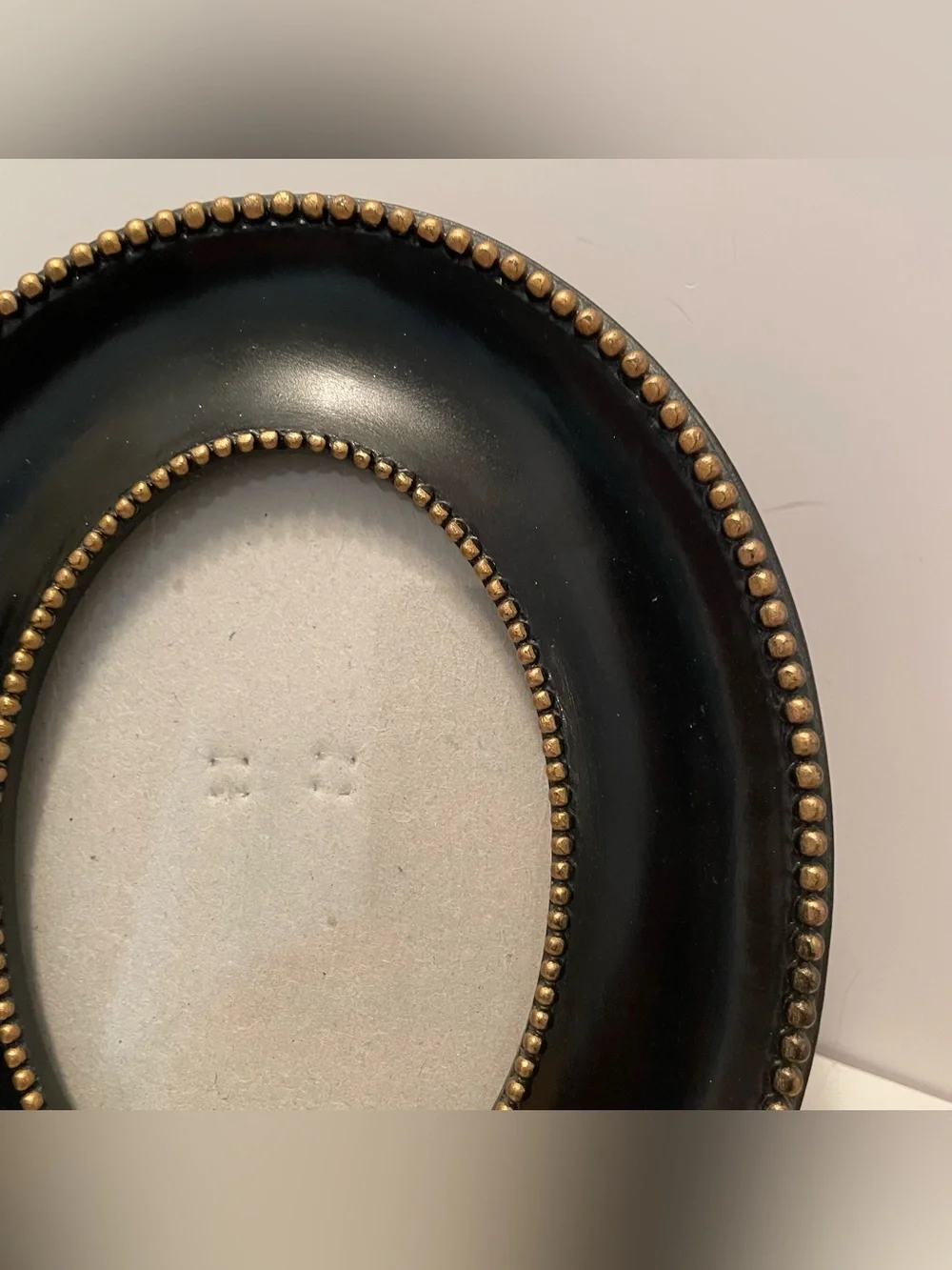 Pair Of 3.5”x 5” Domain Photo Frames Oval Black Gold Beaded Accents Tabletop